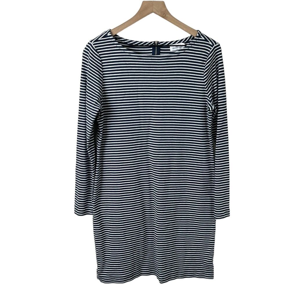 Vineyard Vines Womens Blue White Striped Long Sleeve Knit Shift‎ Dress Medium